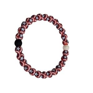 Lokai Bracelet Captain America Marvel‎ Shield Red White Blue Silicone XL